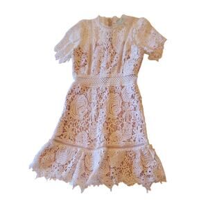 Julia Jordan White Floral Crochet Lace Dress - Small